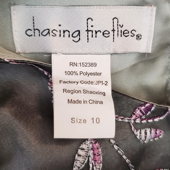 CHASING FIREFLIES Girls Gray Embroidered Boutique Fit & Flare Formal Party dress - Picture 4 of 8